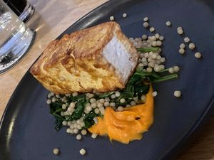 Cedar plank tofu - disappointingly somewhat flavorless at Station Craft in Dana Point