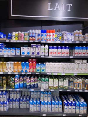 Milks, some plant-based at MANOR in Lausanne