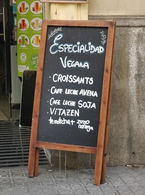 Vegan specials at CroisSants in Barcelona