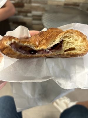 Blueberry and vegan cream cheese croissant - also excellent!   at CroisSants in Barcelona