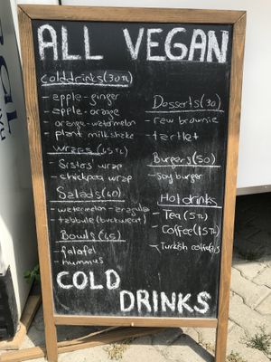 Menu for 2021 at Sisters' Plant Based in Goreme