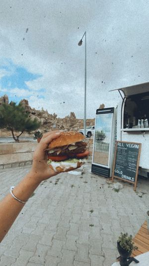 Burger at Sisters' Plant Based in Goreme