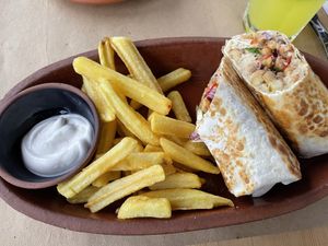 Chickpea wrap w homemade Mayo   at Sisters' Plant Based in Goreme