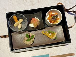 Appetizers unwrapped  at Primo Fito in Karuizawa