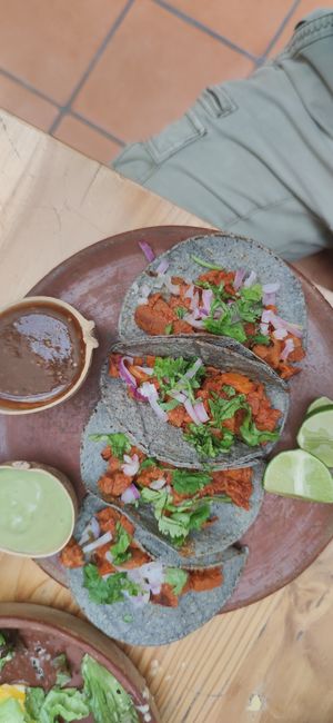 Tacos al pastor at Trigo Verde in Oaxaca