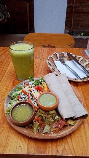 Tacos de guiso campesinos, ensalada de nopales at Trigo Verde in Oaxaca