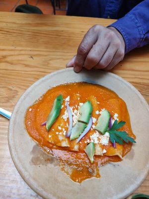 Entomatadas at Trigo Verde in Oaxaca