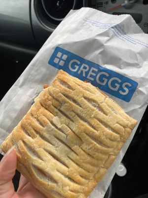New vegan bean cheese and sausage bake  at Greggs in Rainham