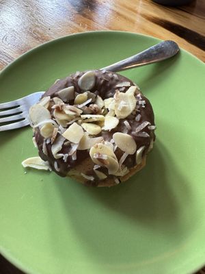 Almond joy doughnutt  at Raven's Nest Coffee House in Culpeper