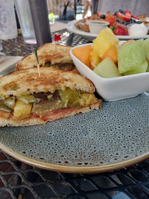 Roasted vegetable sandwich at The Crema Cafe in Seal Beach