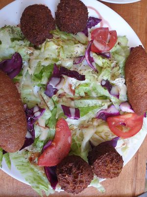 Assiette mixte Végan kebés Falafels at Le Levantin in Clermont-ferrand