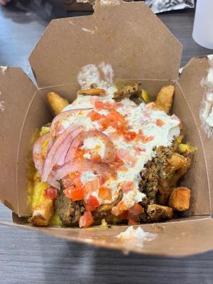 Greek fries at Odd Burger in Waterloo