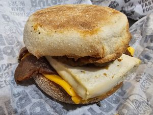 breakfast muffin at Odd Burger in Waterloo