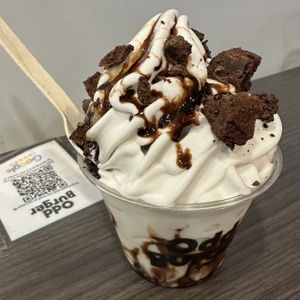 Hot Fudge Brownie Sundae  at Odd Burger in Waterloo