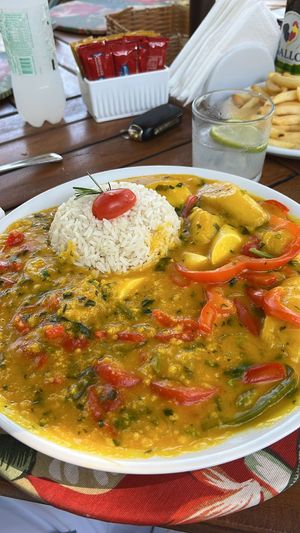 Moqueca de palmito com banana vegana    at Manjericão in Ilhabela