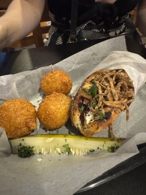 Atomic Dog and hush puppies   at Fry Like An Eagle in Chicago