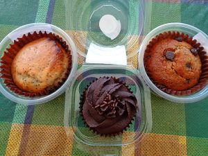 Lemon Poppy Seed Muffin, Double Chocolate Cupcake, Gluten Free Banana Chocolate Chip Muffin at Totally Sweet in Cleveland