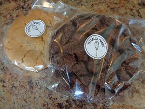 Chocolate chip cookie and Mexican hot chocolate cookie from the VegFest. at Totally Sweet in Cleveland