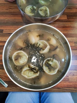 Rice cakes with dumplings Soup at Daom Noodle 다옴국수 in Seoul