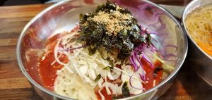 Spicy noodles at Daom Noodle 다옴국수 in Seoul