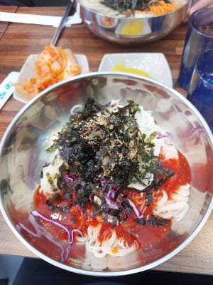 Spicy mixed noodles at Daom Noodle 다옴국수 in Seoul