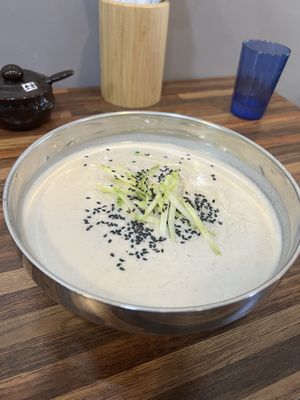 Cold noodles w black bean soup  at Daom Noodle 다옴국수 in Seoul