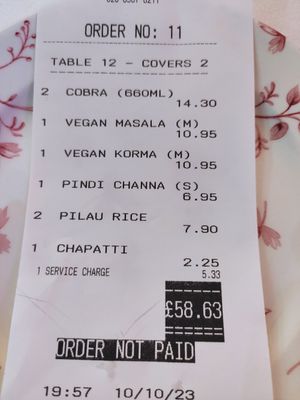  at Haweli of Ealing in West London