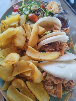 Jackfruit bao buns at Cafe Central in Ayia Napa