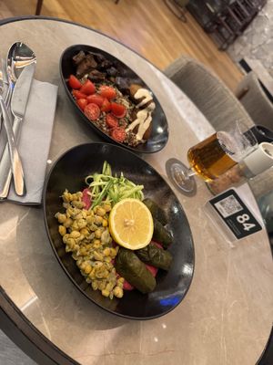 Vine leaves and falafel plates 😍 #Veganuary at Cafe Central in Ayia Napa