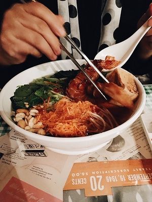 Oakland Breeze noodles (with soup) at Veggie4Love in Hong Kong Island