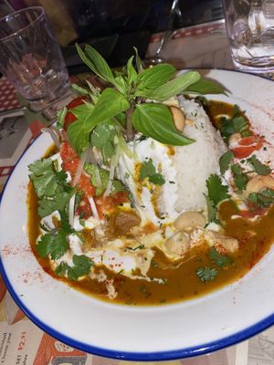 Laksa with rice at Veggie4Love in Hong Kong Island