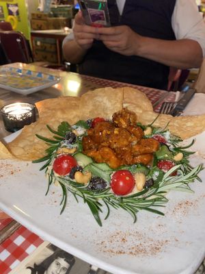 Avocado hummus and spicy soy chicken #Veganuary at Veggie4Love in Hong Kong Island