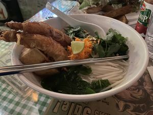 Oakland breeze (with upgrade to soup) - yummy tofu pieces and lots of herbs to flavour the soup  at Veggie4Love in Hong Kong Island