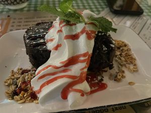 Chocolate molten cake - highly recommended! Excellent dessert!  at Veggie4Love in Hong Kong Island