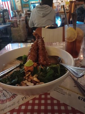 Oklahoma with soup at Veggie4Love in Hong Kong Island