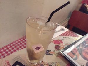 Iced lemon ginger tea at Veggie4Love in Hong Kong Island