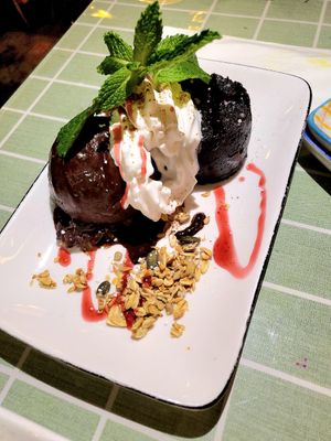 Molten lava cake at Veggie4Love in Hong Kong Island