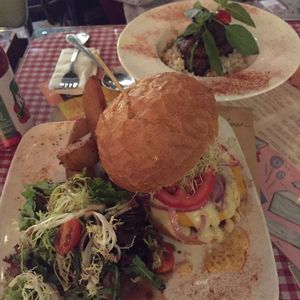 amazing ";I am Fabulous"; burger at Veggie4Love in Hong Kong Island