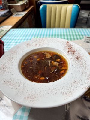 Vegan ‘collagen shark fin’ soup.  Loved the morel mushrooms!   at Veggie4Love in Hong Kong Island