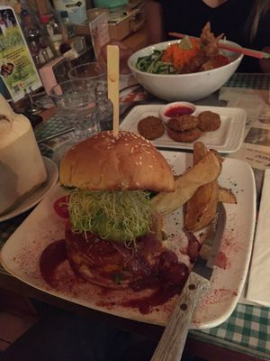 Kobe beef cheeseburger! Better than Mcdonald  at Veggie4Love in Hong Kong Island