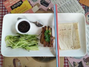 Peking duck wraps at Veggie4Love in Hong Kong Island