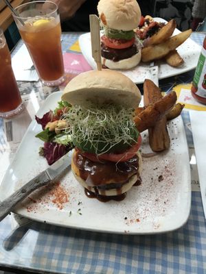 Yummy vegan burger!! at Veggie4Love in Hong Kong Island