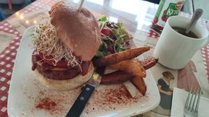 Burger -Kobe's favourite at Veggie4Love in Hong Kong Island