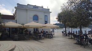 Outside at Caffe Cinema in Rovinj