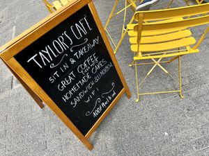 sign  at Taylor's Cafe in Brussels