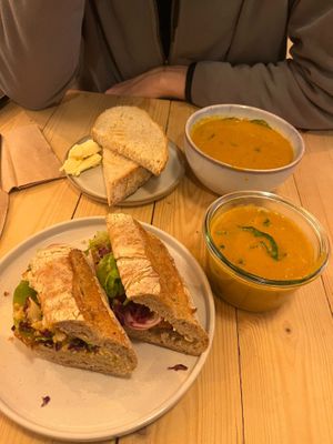 Soup and soup/sandwich combo at Taylor's Cafe in Brussels