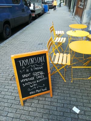 Outside of the Café at Taylor's Cafe in Brussels