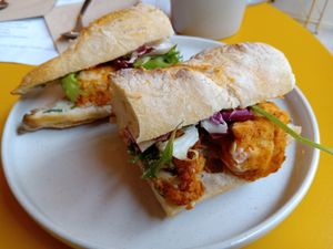 Cauliflower wings sandwich at Taylor's Cafe in Brussels