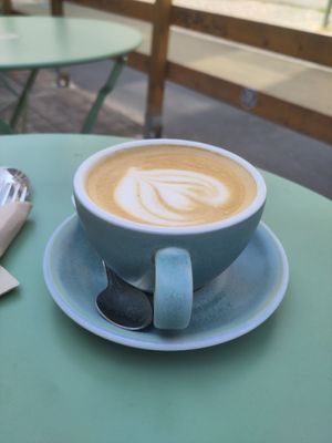 Cafe latte at Taylor's Cafe in Brussels