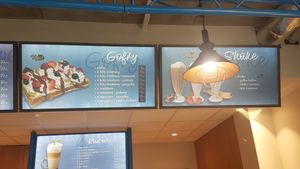 100% Waffles and milshakes (made of the ice cream selection) at Lody Daktyl Cafe in Gdansk